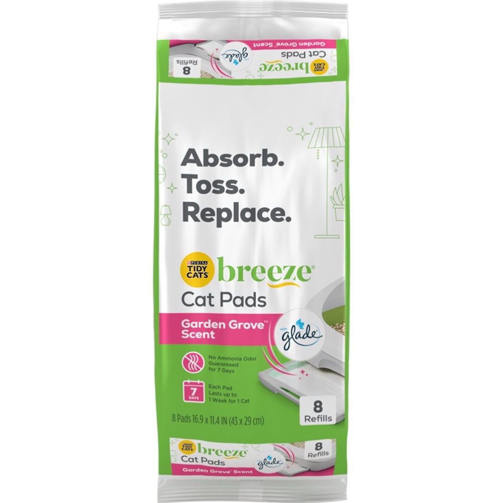 Purina Tidy Cats Breeze Cat Pads Garden Grove Scent Litter Pad Refills 8 Ct NEW